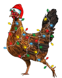 Chicken Christmas Lights Santa Hat Funny Chicken Lover Xmas T-Shirt