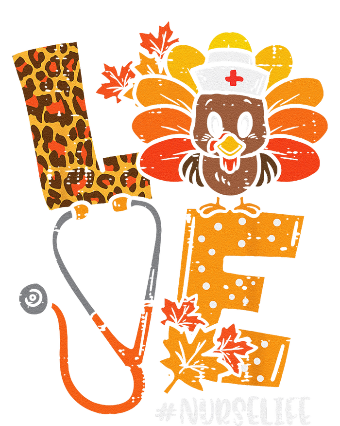 Love Turkey Thanksgiving Nurse Life Fall Scrub Top Funny T-Shirt