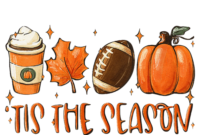 Funny Tis The Season Pumpkin Leaf Latte Fall Thanksgiving Football Magnet