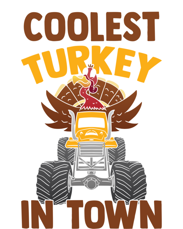 Monster Truck Funny Coolest Turkey In Town Thanksgiving Gift Tall T-Shirt