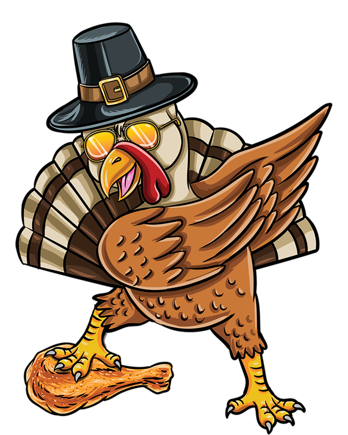 Dabbing Pilgrim Turkey Fried Chicken Thanksgiving Gift Button