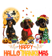 Dachshund Dog Halloween Thanksgiving Happy Hallothanksmas Gift Ceramic Bell Ornament