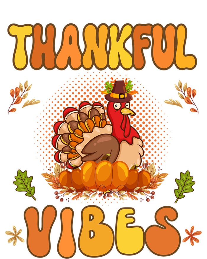 Retro Groovy Thankful Vibes Turkey Fall Thanksgiving Gift Kids Sweatshirt