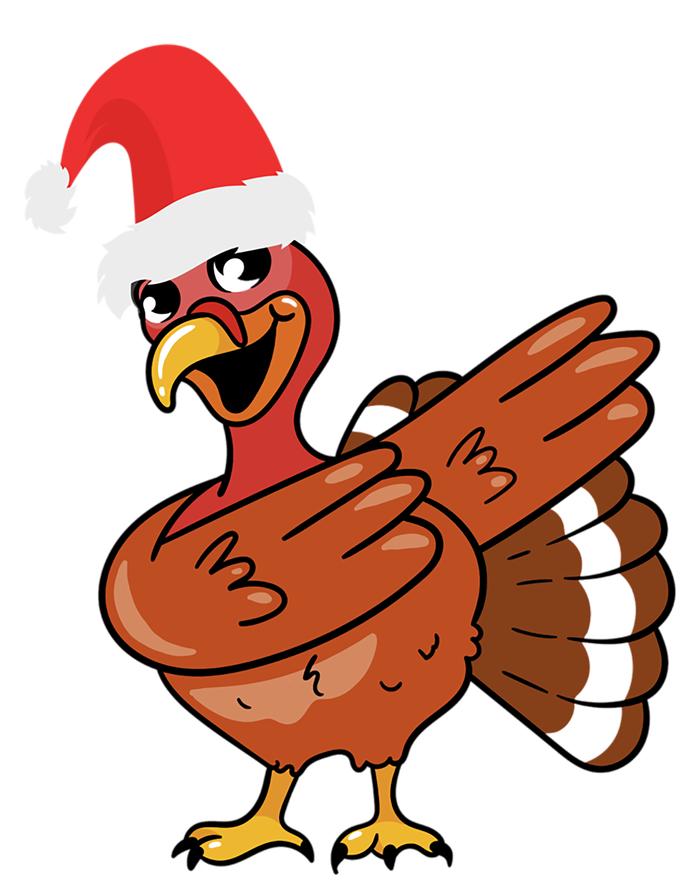 Funny Christmas Dabbing Turkey Santa Costume Xmas Dab Cute Gift T-Shirt