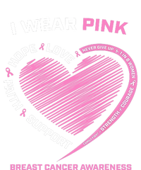 Support Faith Hope Cure I Wear Pink Breast Cancer Awareness T-Shirt