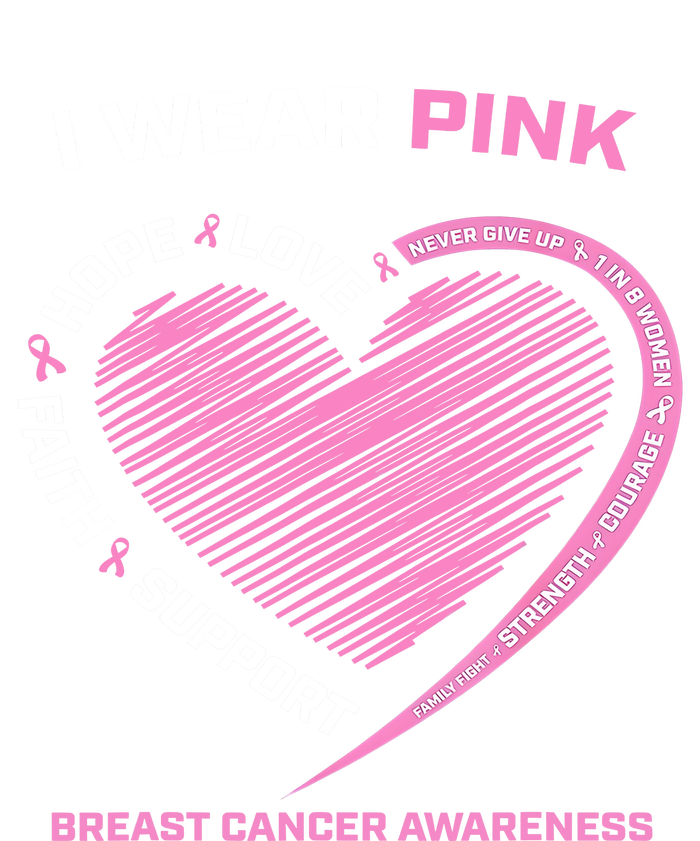 Support Faith Hope Cure I Wear Pink Breast Cancer Awareness T-Shirt