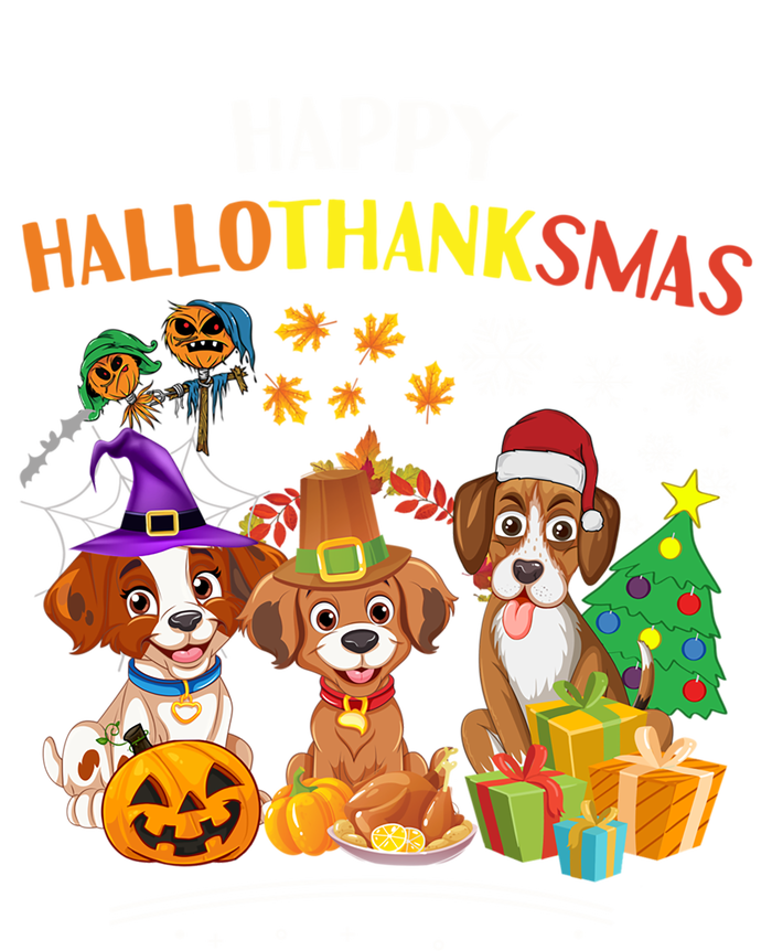 Beagle Dog Halloween Merry Christmas Happy Hallothanksmas Gift Softstyle Adult Sport Polo