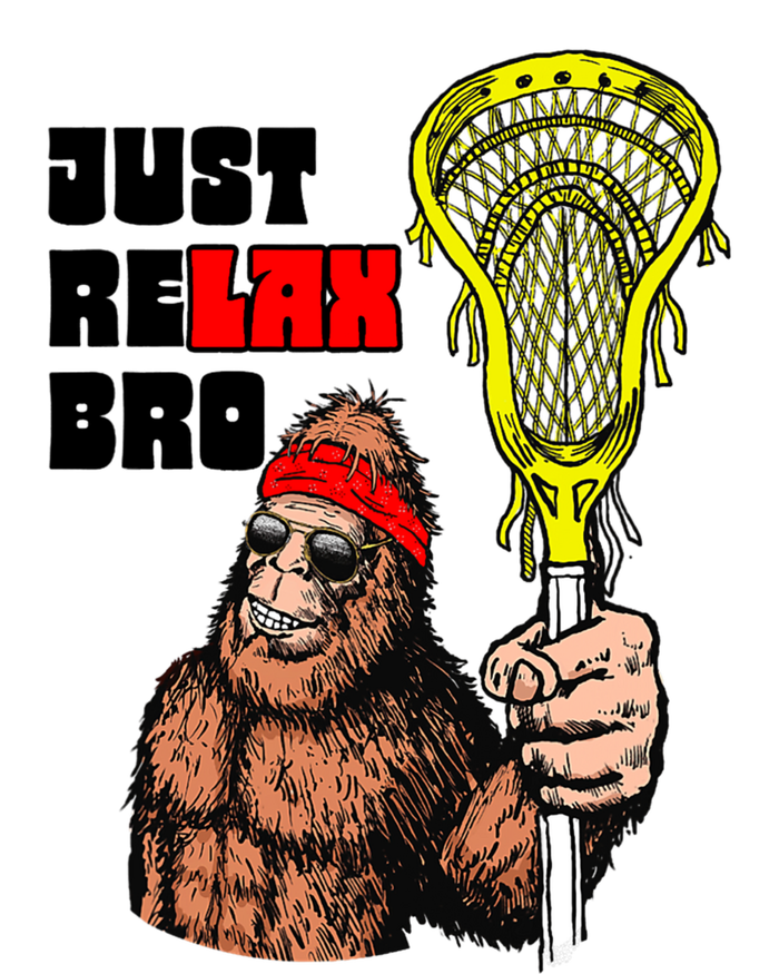 Relax Bro! Funny Sasquatch Lax Bigfoot Lacrosse Vintage 80S T-Shirt