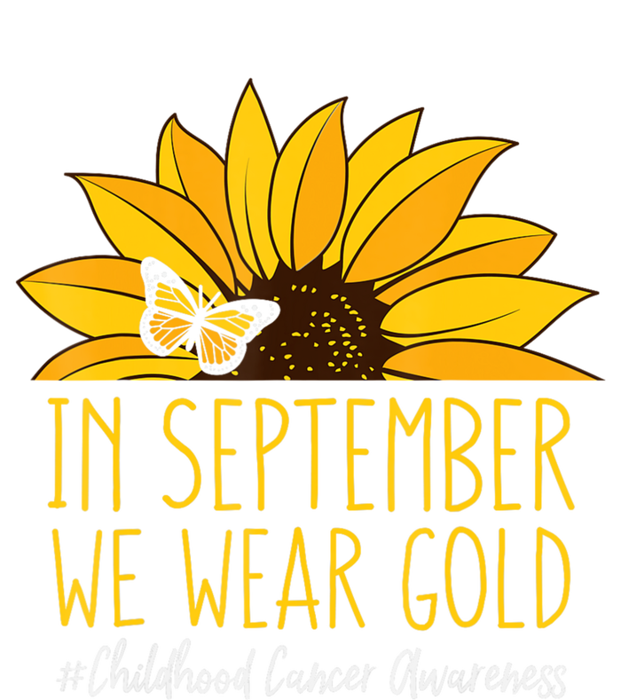 In September Wear Gold Childhood Cancer Awareness Sunflower T-Shirt