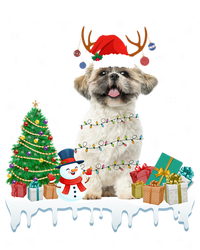 Cute Santa Shih Tzu Dog Christmas Lights Pajama Gift Mesh Reversible Basketball Jersey Tank