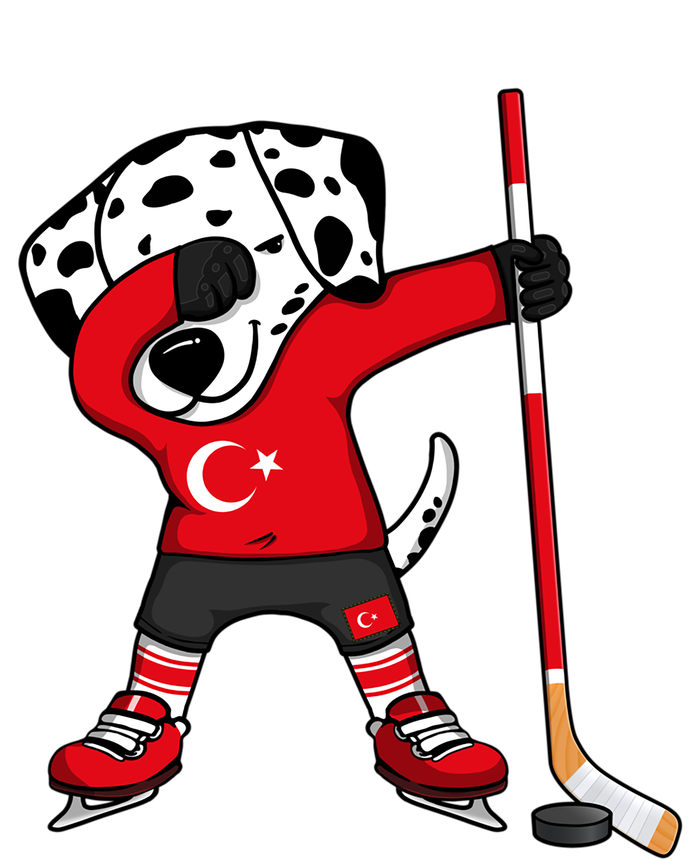 Dabbing Dalmatian Turkey Ice Hockey Fans Jersey Turkish Flag Gift Kids Long Sleeve Shirt