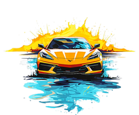 Orange C8 Racecar Splatter Art T-Shirt