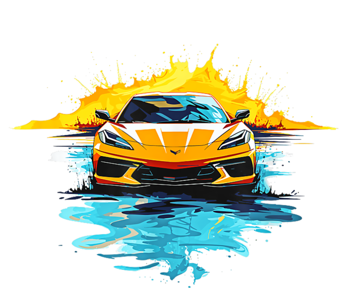 Orange C8 Racecar Splatter Art T-Shirt