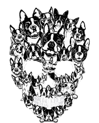 Funny Boston Terrier Skull Dog Skeleton Halloween Sweatshirt