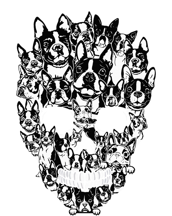 Funny Boston Terrier Skull Dog Skeleton Halloween Sweatshirt