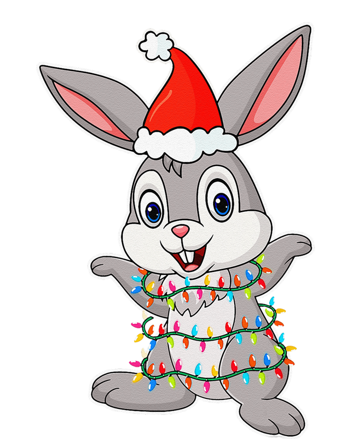 Christmas Lights Rabbit Wearing Xmas Hat Rabbit Lover Softstyle Adult Sport Polo