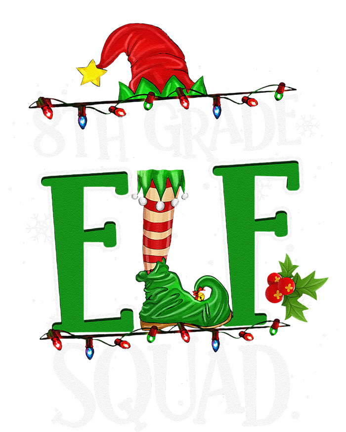 Christmas Teacher 8th Grade Elf Squad Xmas Lights Pajamas Toddler Sweatshirt