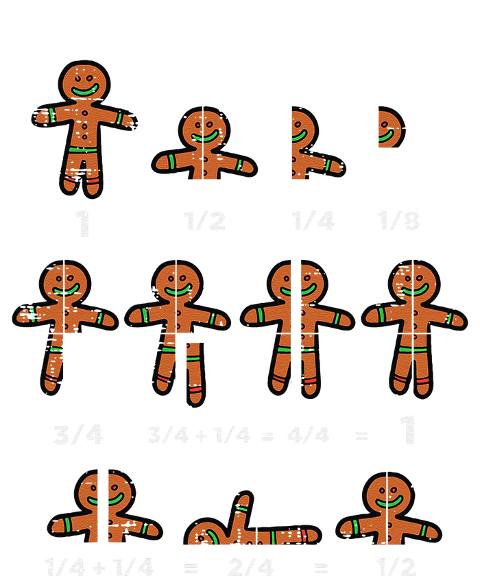 Christmas Gingerbread Fraction Cute Xmas Cookie Math Teacher Tie-Dye T-Shirt