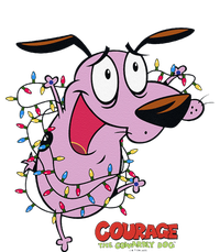 Courage The Cowardly Dog Christmas Lights Wrap Stripe Pom Pom Beanie