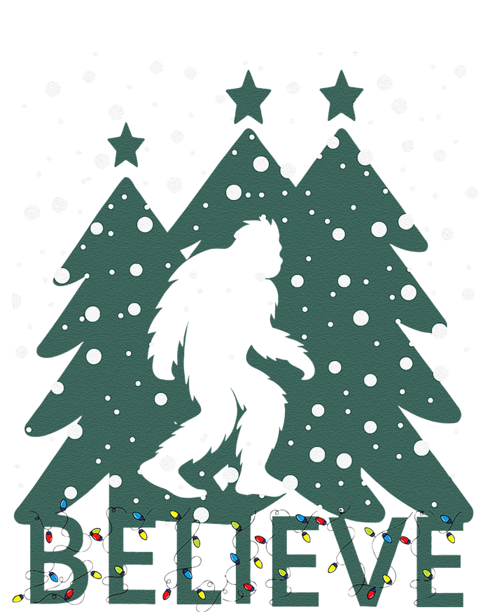 Believe In Bigfoot Christmas Lights Funny Sasquatch T-Shirt