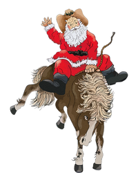 Cowboy Santa Claus Riding A Horse Christmas Cowboy Kids Long Sleeve Shirt