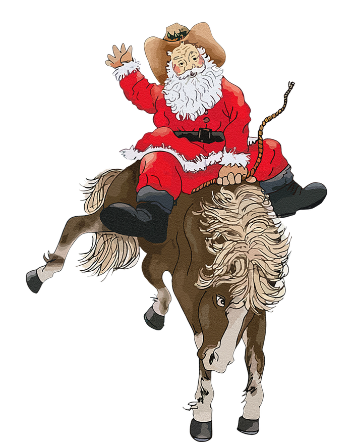 Cowboy Santa Claus Riding A Horse Christmas Cowboy Kids Long Sleeve Shirt