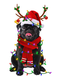 Black Pug Dog Tree Christmas Lights Xmas Pajama T-Shirt