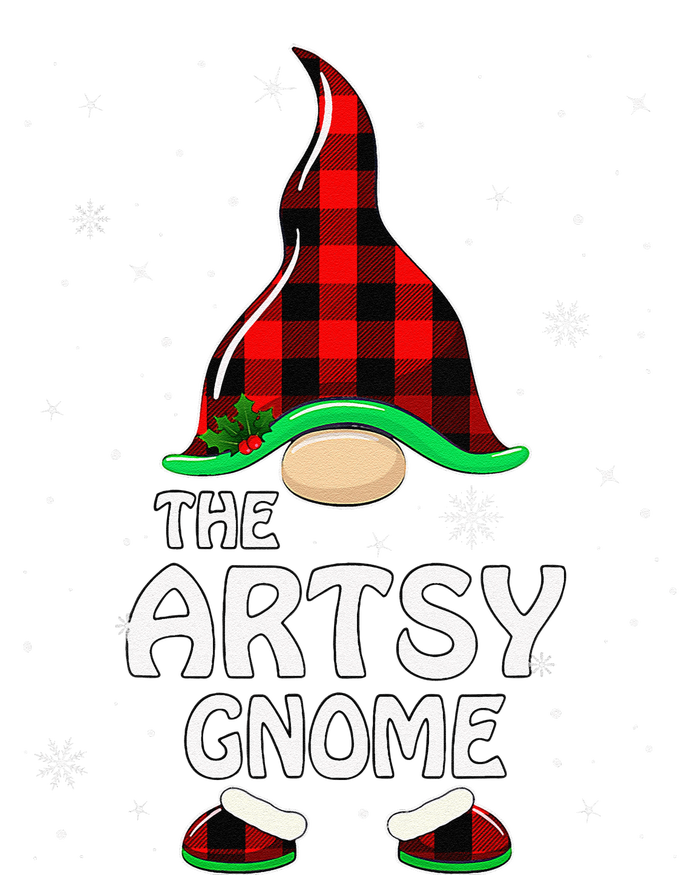 Artsy Gnome Buffalo Plaid Matching Family Christmas Stripe Pom Pom Beanie