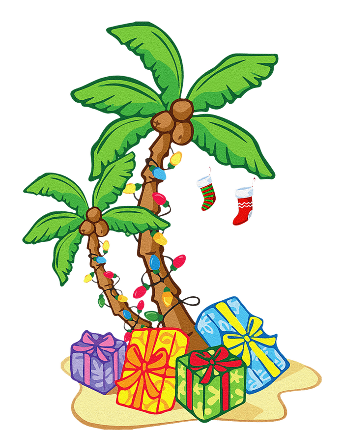 Christmas Palm Tree Tropical Xmas Coconut Lights Funny Gifts T-Shirt