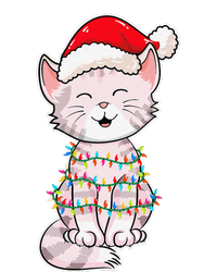 Christmas Lights Cat Wearing Xmas Hat Cute Cat Lover T-Shirt