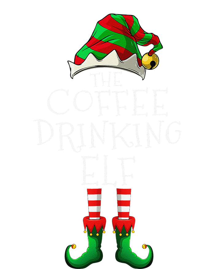 Coffee Drinking Elf Matching Family Group Christmas Party PJ T-Shirt