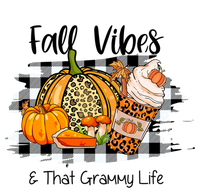 Leopard Plaid Fall Autumn Vibes Thankful Grammy Thanksgiving Cute Gift T-Shirt