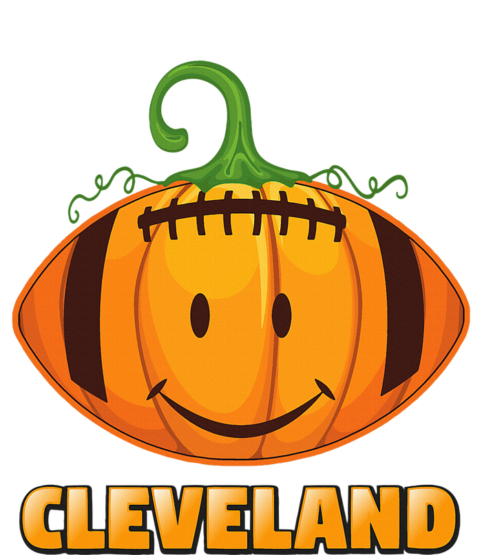 Pumpkin Halloween Costume Cleveland Football Cool Smile Face T-Shirt