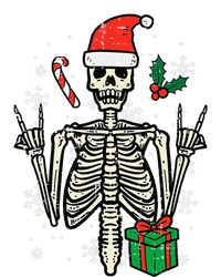 Christmas Rocker Skeleton Santa Rock Hand Xmas Funny Sweatshirt