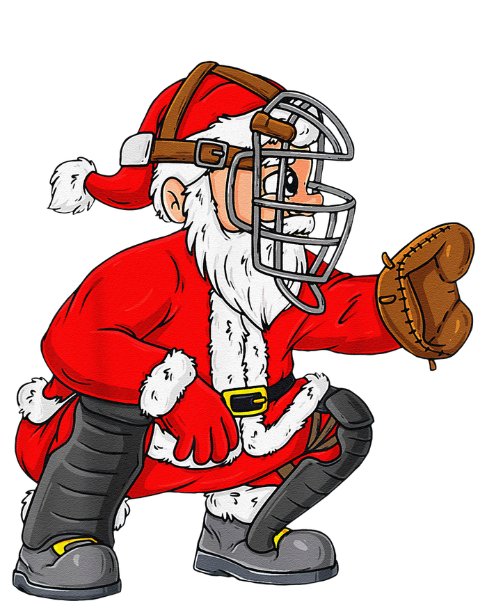 Christmas Santa Claus Baseball Catcher Xmas T-Shirt