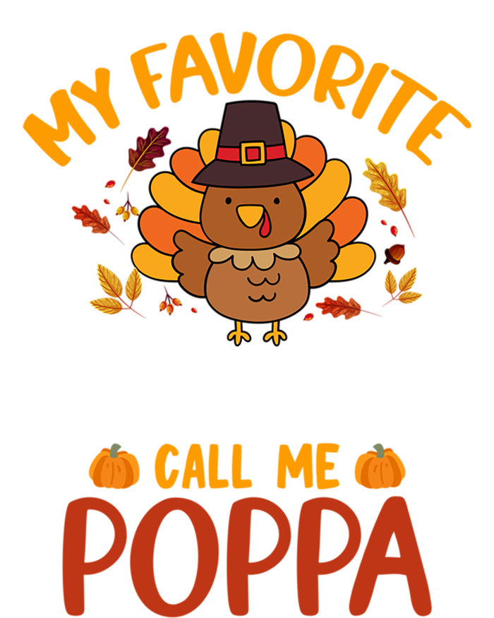 My Favorite Turkey Call Me Poppa Funny Thanksgiving Party Gift Striped Beanie with Solid Band