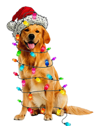 Golden Retrievers Christmas Lights Hat Santa Dog Lover T-Shirt