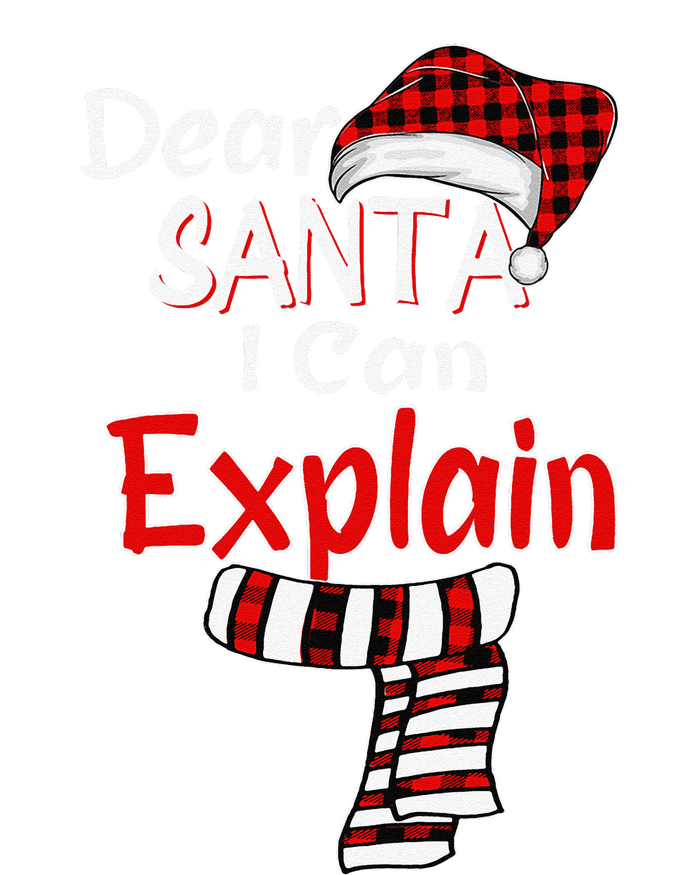 Christmas Santa Claus Red Plaid Dear Santa I Can Explain T-Shirt