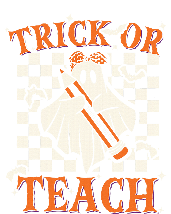 Trick Or Teach Retro Halloween Teacher Women's Tri-Blend 3/4-Sleeve Raglan Shirt