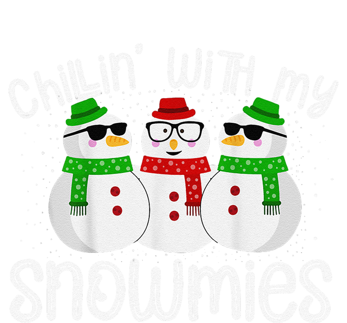 Chillin With My Snowmies Funny Cute Christmas Snowmen Kids Long Sleeve Shirt