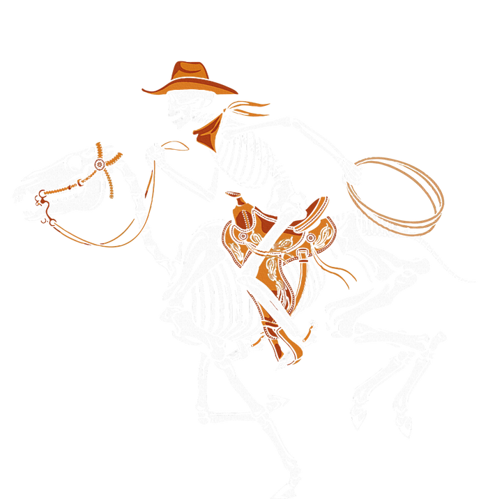 Skeleton Cowboy Riding Horse Halloween Rider Costume Zip Tote Bag