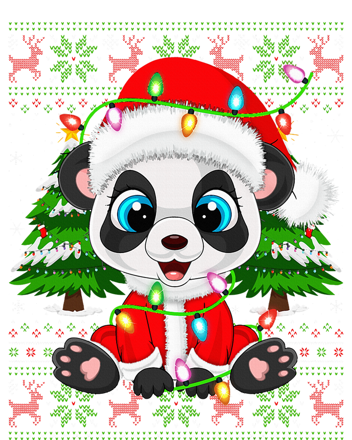 Panda Lover Xmas Lights Ugly Santa Panda Christmas Kids Hoodie