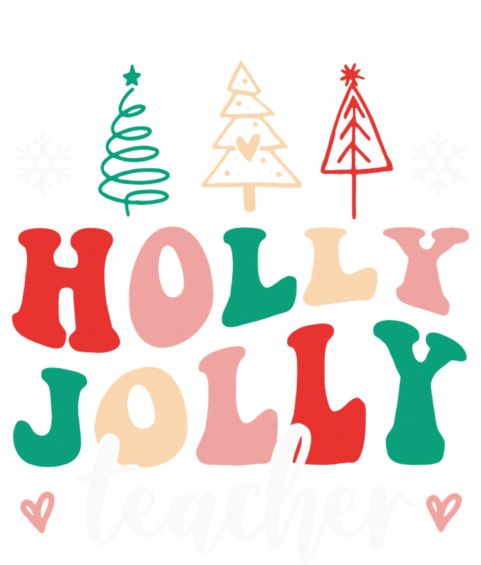 Holly N Jolly Santa Christmas Teacher Funny Xmas Performance Long Sleeve Polo