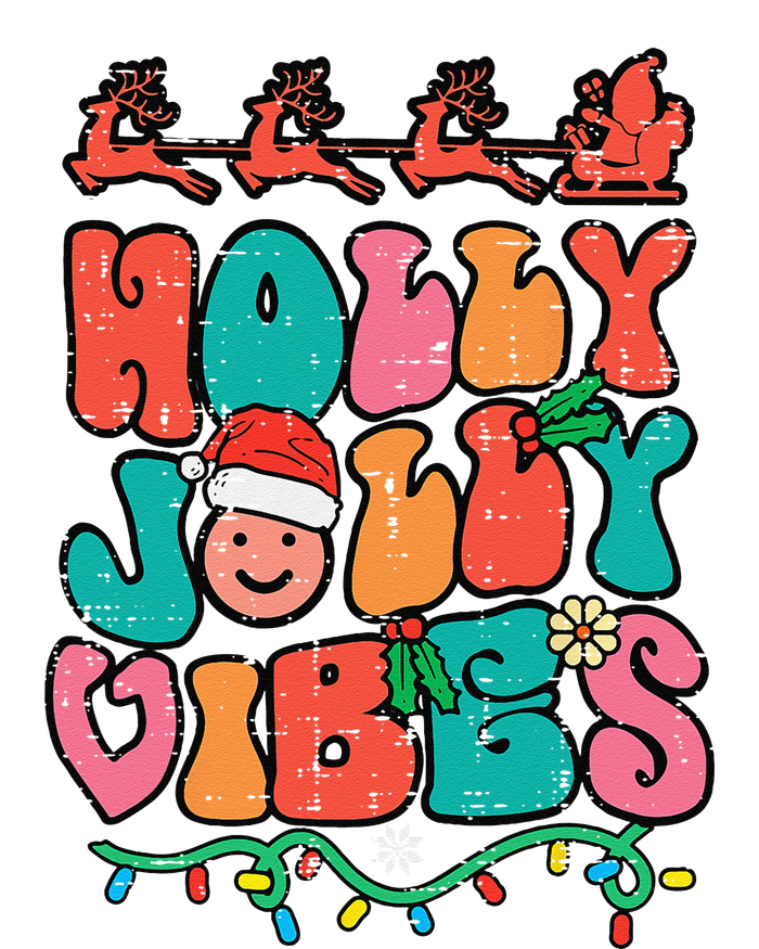 Groovy Christmas Jolly Holly Vibes Retro Xmas Funny Funny Tall Sweatshirt