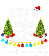 Lets Get Lit Christmas In July Santa Hat Xmas Tree Women's Flannel Pajama Set