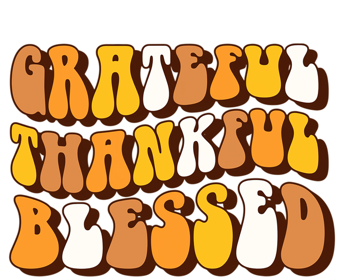 Retro Grateful Thankful Blessed Thanksgiving Gift Meaningful Gift T-Shirt