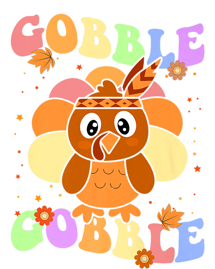 Retro Groovy Gobble Gobble Turkey Pilgrim Thanksgiving Gift T-Shirt