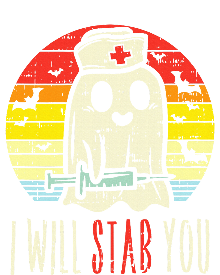 Will Stab You Ghost Nurse Retro Halloween Nursing RN Tank Top