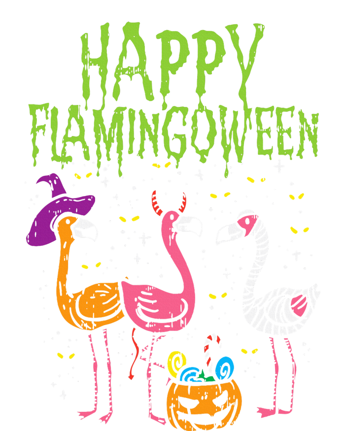 Happy Flamingoween Scary Flamingos Funny Halloween Costume High Crown Mesh Back Trucker Hat