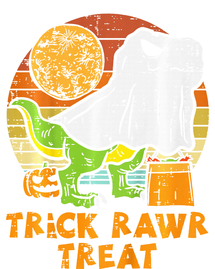 Trick Rawr Treat Ghost Dino Trex Halloween Women's Crop Top Tee